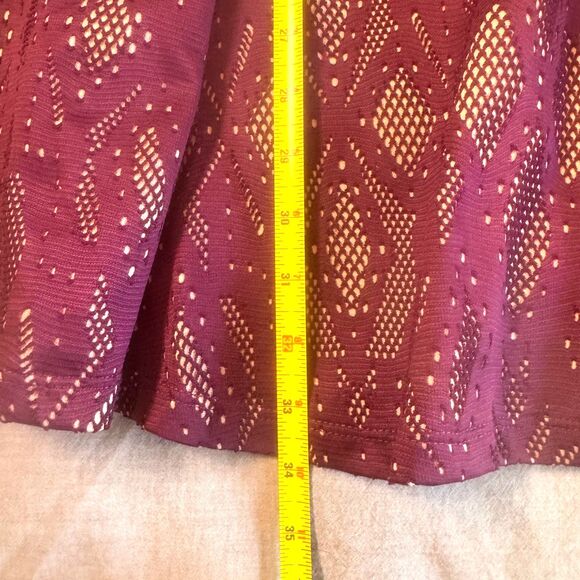 Renee C Shiloe Texture Knit Dress Womens XSP Purple Cut Out Design Lined Twirl - Picture 10 of 13